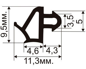 Универсальный уплотнитель (TPE) для пластиковых окон аналог Veka